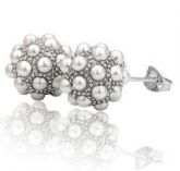 Brinco Bola Folheado Ouro Branco