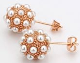 Brinco Bola Folheado Ouro Rose